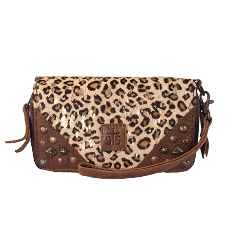 STS Ranchwear Women's Multifunctional Travel Genuine Full Grain Leather Great Plains Kacy Organizer Clutch Bag by STS Ranchwear in Leopard