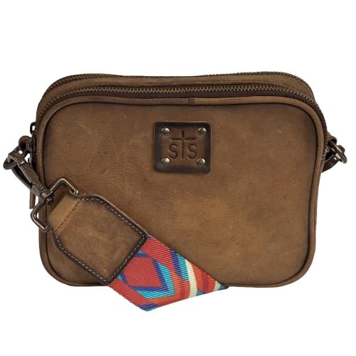 STS Ranchwear Womens Baroness Basic Bliss Lucy Veg-Tan Leather Crossbody Bag OS by STS Ranchwear in Veg-tan