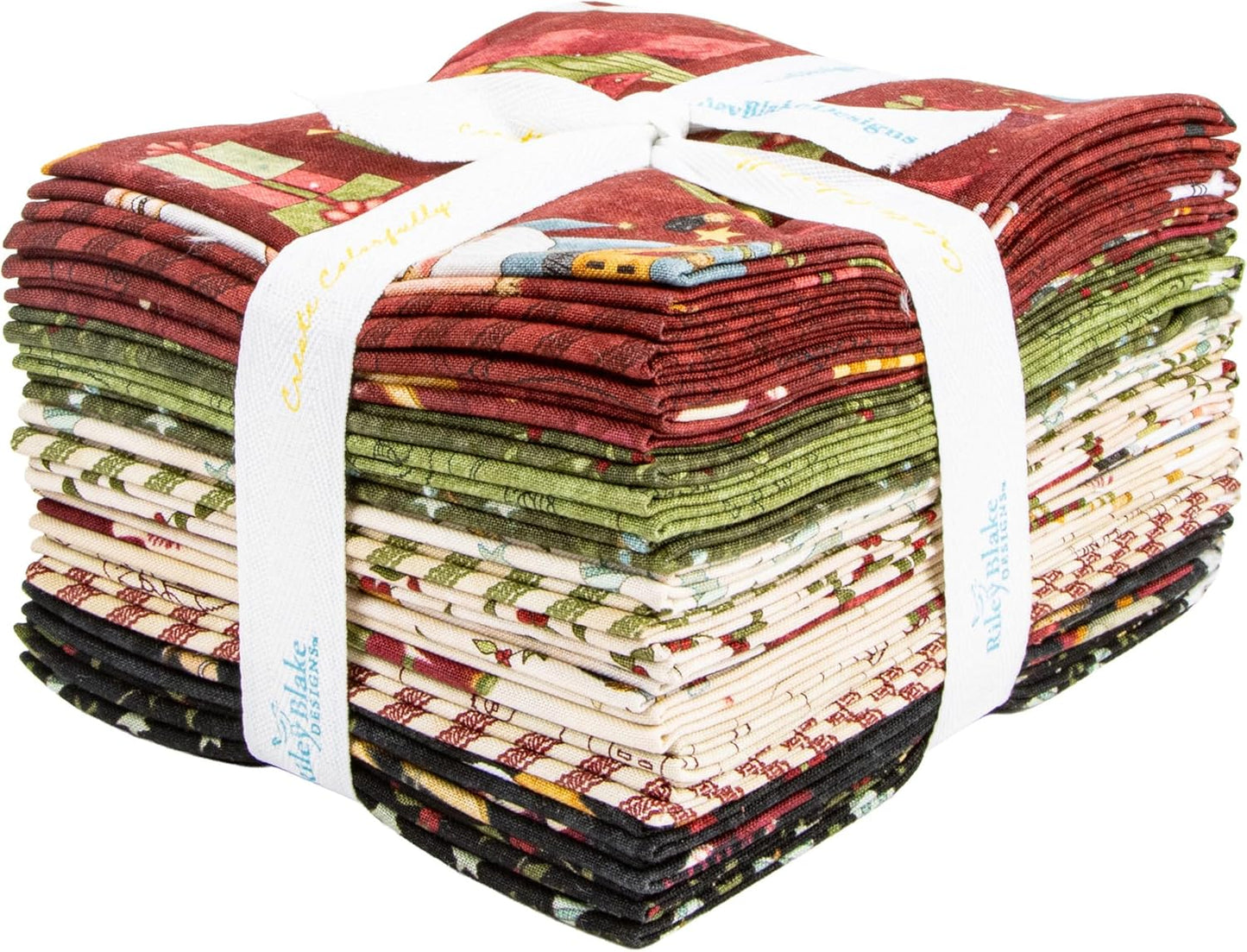 Riley Blake Teresa Kogut Naughty or Nice Fat Quarter Bundle – 18 Christmas Cotton Fabrics