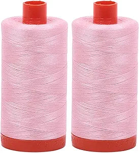 Aurifil Mako Cotton Thread Solid 50wt 1422 yard Baby Pink A1050-2423 orange spool quilting thread