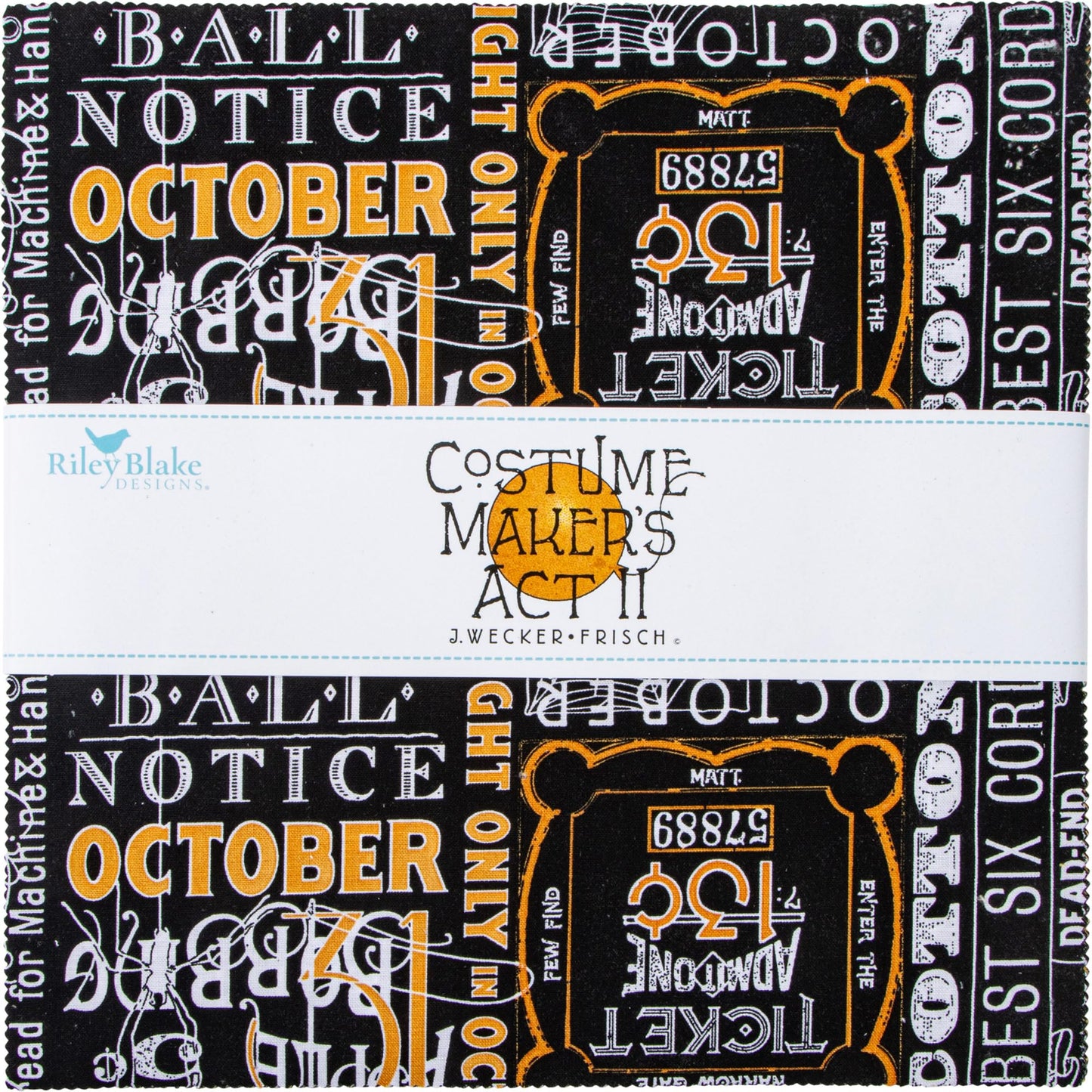 J Wecker Frisch Costume Maker's Act II 42 10-inch Squares Layer Cake Riley Blake 10-16000-42