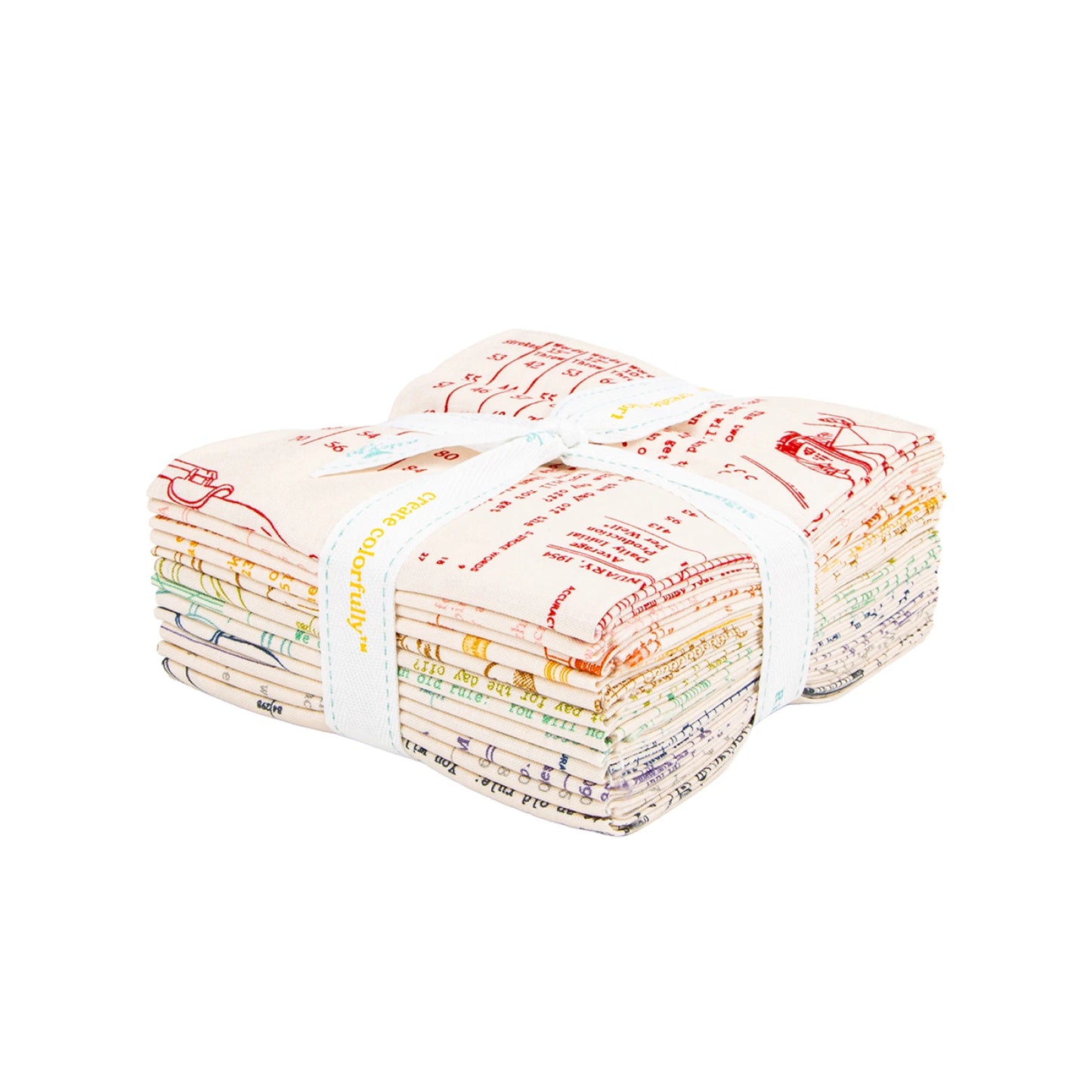 TYPEography Fat Quarter Bundle B by Riley Blake Designs – 12 pcs cotton fabric with vintage typography prints