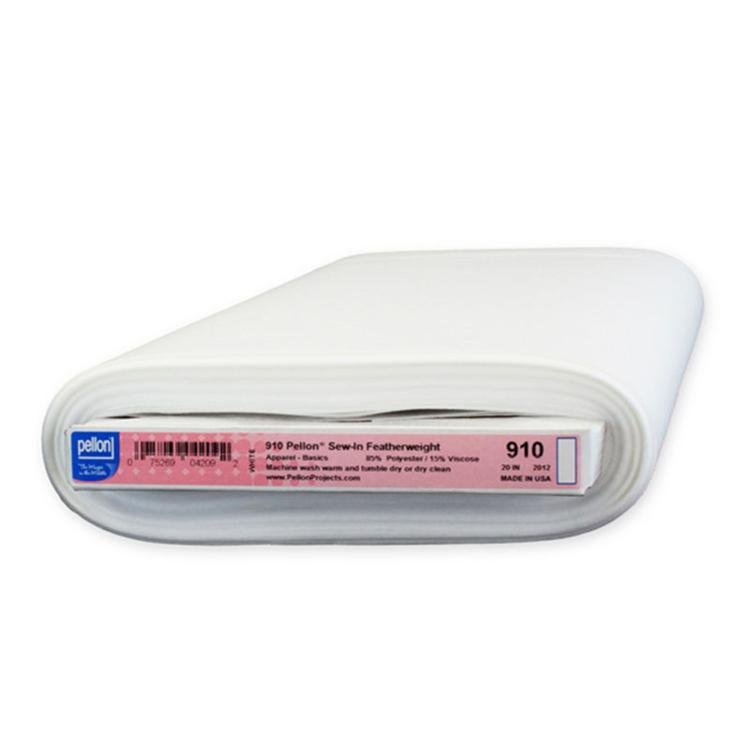 Pellon 910 white sew-in non-woven interfacing on a 20 inch wide 30 yard bolt for garment sewing and craft projects