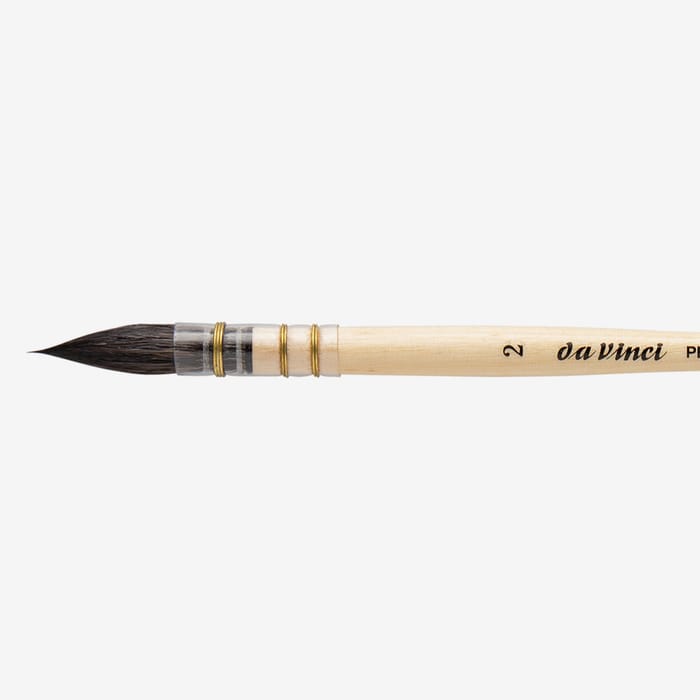 da Vinci Watercolor Series 418 Petit Gris Pur Paint Brush, Wash/Mop Pure Russian Blue Squirrel, Size 2 (418-02)