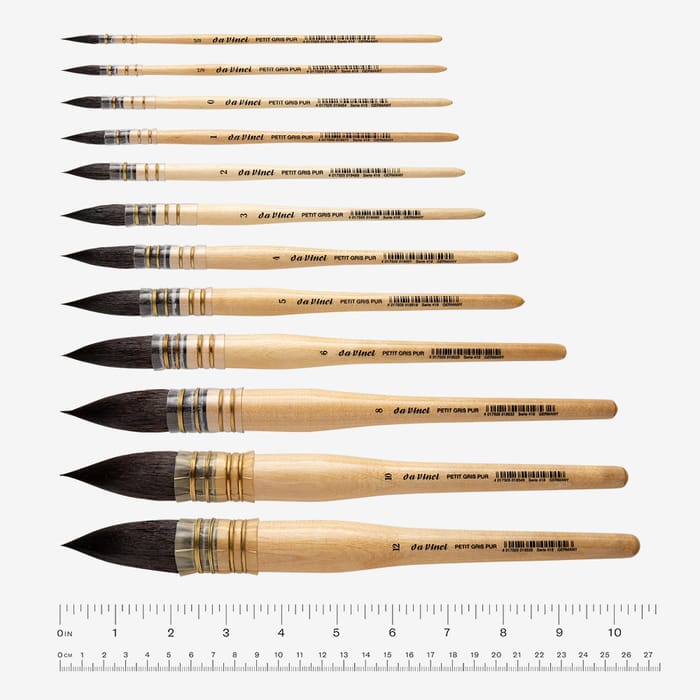 da Vinci Watercolor Series 418 Petit Gris Pur Paint Brush, Wash/Mop Pure Russian Blue Squirrel, Size 3 (418-03)