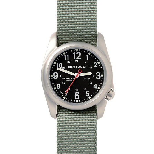 Bertucci A-2S Field Watch 40mm – Black Dial, Defender Drab Nylon Band