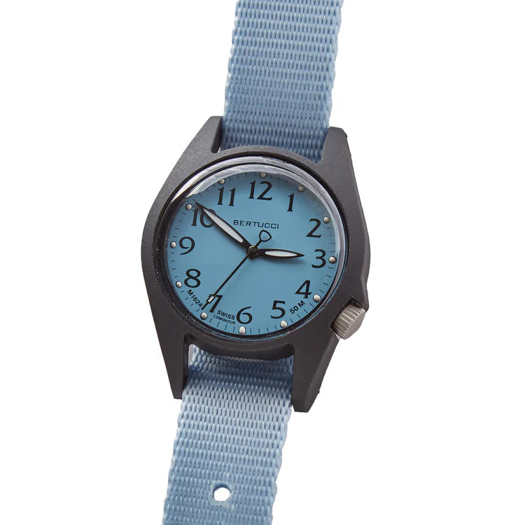 Bertucci M-2RA women's field watch 35mm aquamarine dial aquamarine band