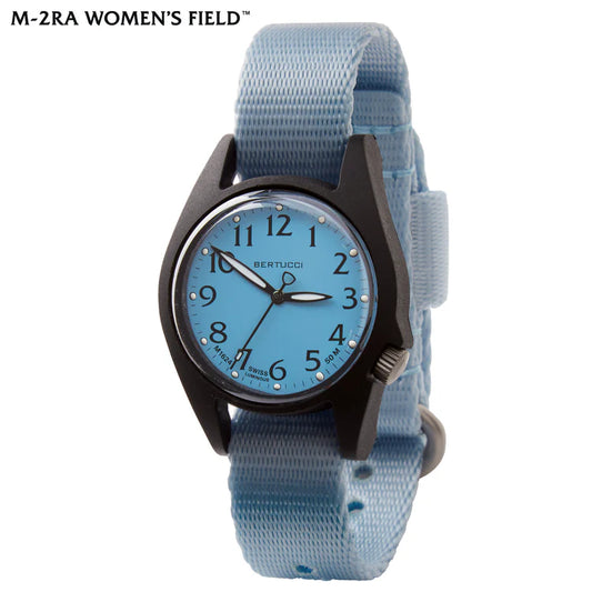 Bertucci M-2RA women's field watch 35mm aquamarine dial aquamarine band