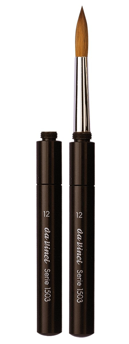 da Vinci Travel Series 1503 Maestro Watercolor Brush, Round Kolinsky Red Sable with Pocket Case Handle, Size 12 - da Vinci art supplies product photo