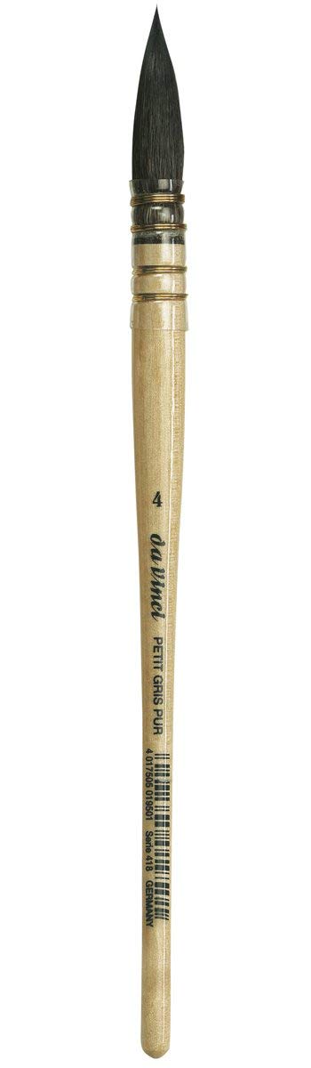 da Vinci Watercolor Series 418 Petit Gris Pur Paint Brush, Wash/Mop Pure Russian Blue Squirrel, Size 4 (418-04) - da Vinci art supplies product photo