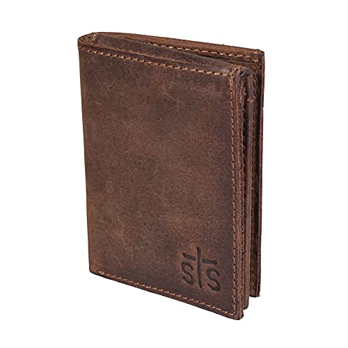 STS Ranchwear Men's Foreman Tri-fold Wallet, Distressed Brown Leather, One Size (STS61033) by STS Ranchwear in Distressed Brown Leather