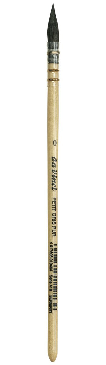da Vinci Watercolor Series 418 Petit Gris Pur Paint Brush, Wash/Mop Pure Russian Blue Squirrel, Size 0 - da Vinci art supplies product photo