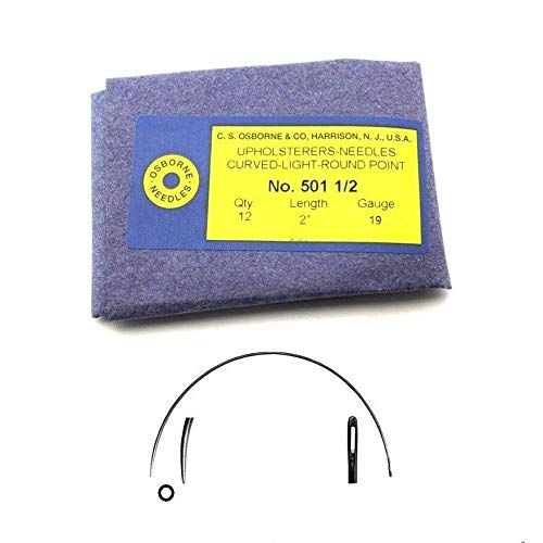 C.S. Osborne 12/Pk. Curved Needles Light #501-1/2, Size 2"