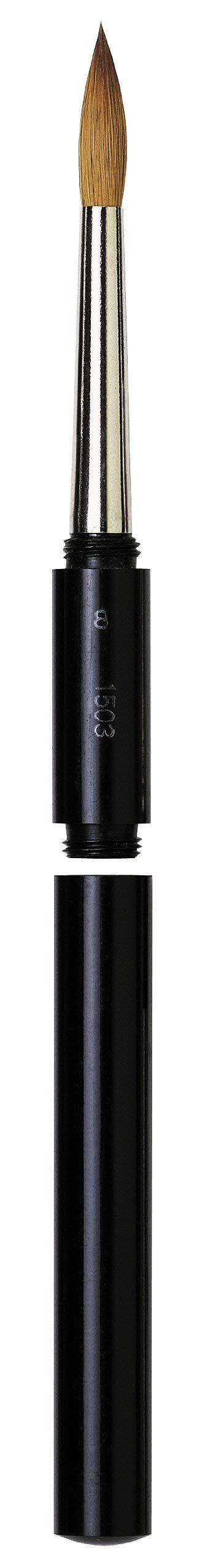 da Vinci Travel Series 1503 Maestro Watercolor Brush, Round Kolinsky Red Sable with Pocket Case Handle, Size 8 - da Vinci art supplies product photo