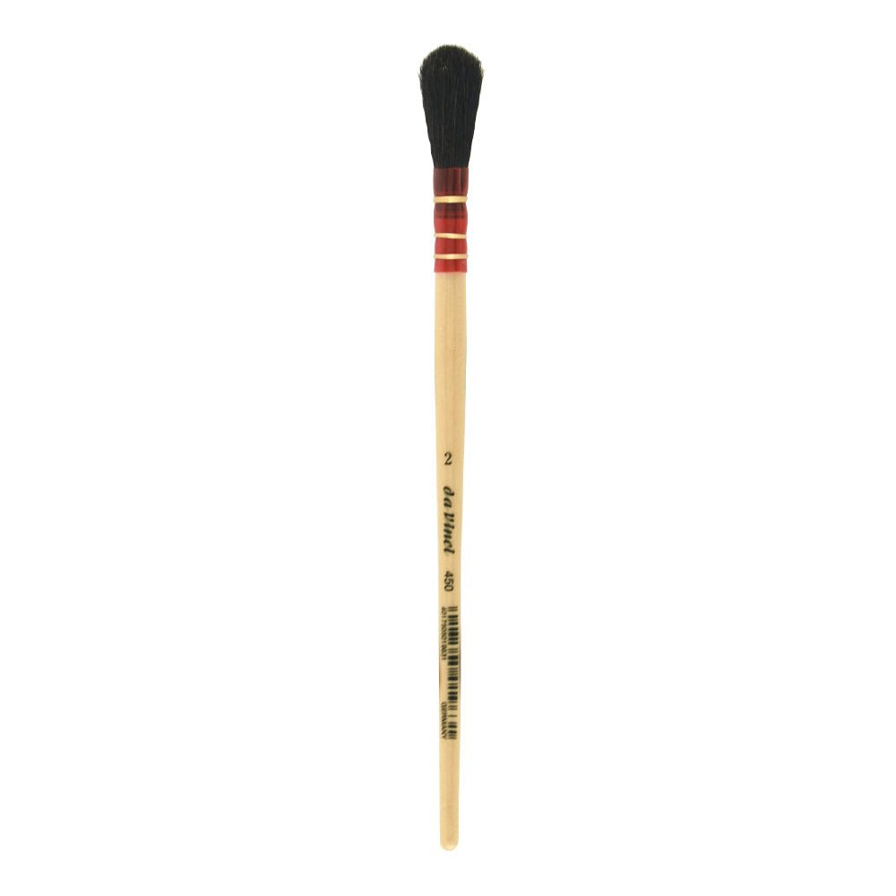 da Vinci Gilding Series 450 Gilder Duster Brush, Round Oval Black Goat Hair with Wood Handle, Size 2 (450-2) - da Vinci art supplies product photo