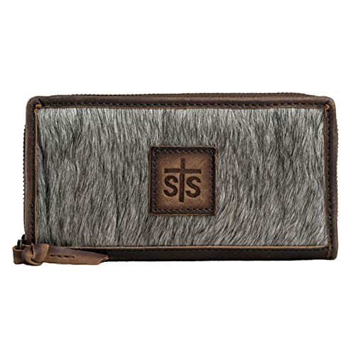 STS Ranchwear Women's Cowhide Bifold 2 Compact Durable Leather Casual Wallet by STS Ranchwear in Multi Cowhide