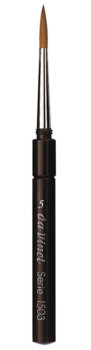 da Vinci Travel Series 1503 Maestro Watercolor Brush, Round Kolinsky Red Sable with Pocket Case Handle, Size 5 - da Vinci art supplies product photo