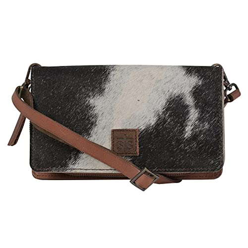 STS Ranchwear Women's Cowhide Saddle Tramp Evie Durable Leather Organizer with Adjustable & Adjustable Crossbody Strap by STS Ranchwear in Brown Suede/Cowhide