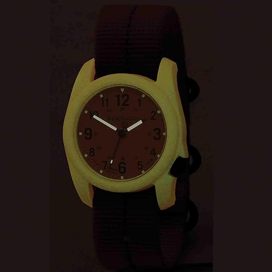 Bertucci DX3 Plus field watch 40mm orange dial dashline nylon band