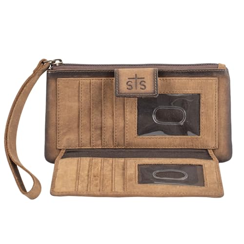 STS Ranchwear (WSL STS Indie Cowhide Haley Wallet by STS Ranchwear in Distressed Brown