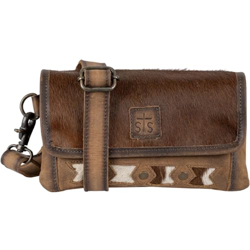STS Roswell Cowhide Harper Crossbody Bag (STS-32233) by STS Ranchwear in Brown