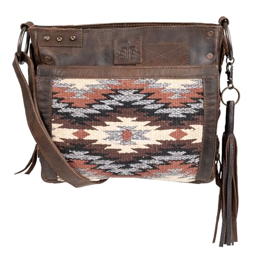 STS Ranchwear Womens Guadalupe Serape Olivia Multi-Color Leather Crossbody Bag OS by STS Ranchwear in Multi-color