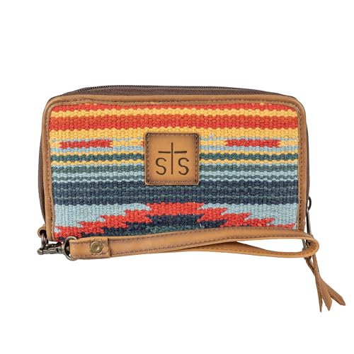 STS Ranchwear Women's Chaynee Valley Serape Kacy Organizer-Leather Wrist Strap, 32 Card Slots, Secure Zip Closure, Multi by STS Ranchwear in Multi