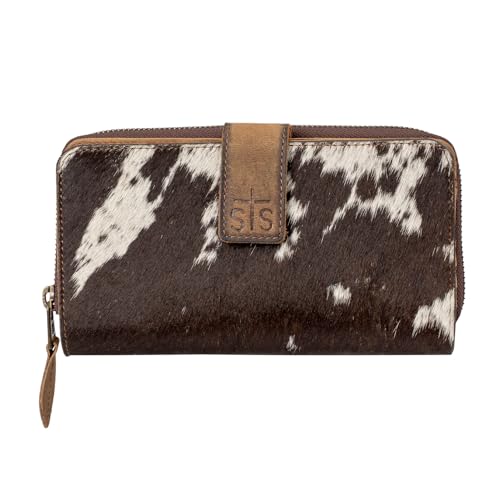 STS Cowhide Chelsea Wallet, Color: Tornado/Cowhide (STS-60377) by STS Ranchwear in Distressed Brown