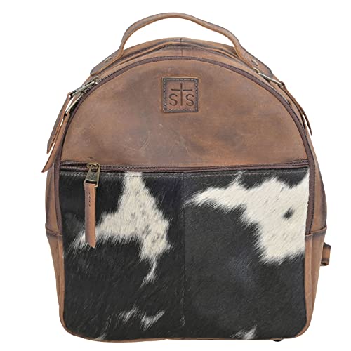 STS Ranchwear Women's Phoenix Casual Durable Leather Brown Backpack with Adjustable Shoulder Straps, Tornado/Cowhide, One Size by STS Ranchwear in Tornado/Cowhide