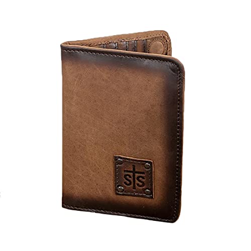 STS Ranchwear Women's Brown Full-Grain Leather Magnetic Wallet/Travel/Passport Case by STS Ranchwear in Brown