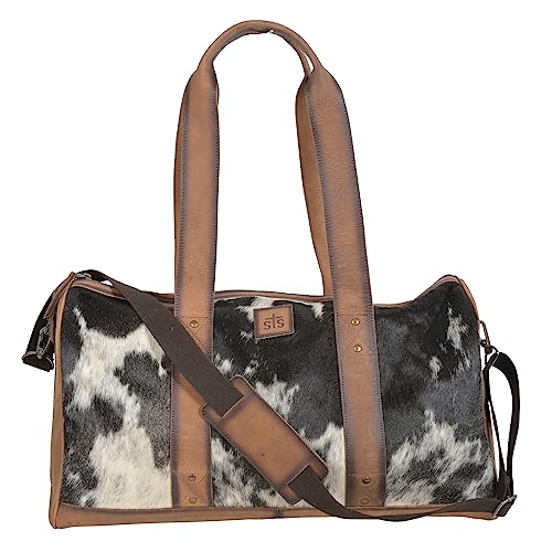 STS Ranchwear Saltillo Spacious Leather Travel Duffle Bag with Adjustable & Removable Shoulder Strap, Tornado/Cowhide, One Size by STS Ranchwear in Tornado/Cowhide