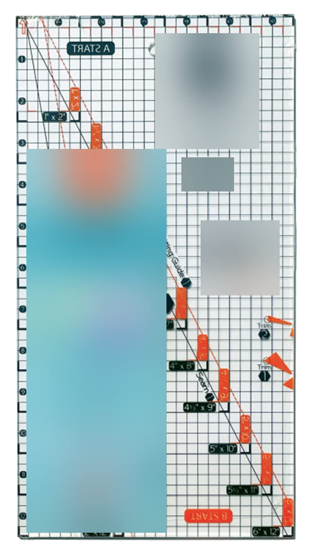 Latifah Saafir HuRTy 1 Quilting Ruler for Half Rectangle Triangles, Acrylic Sewing & Cutting Template, Precision Quilt Trimming Ruler with QR Video Tutorials