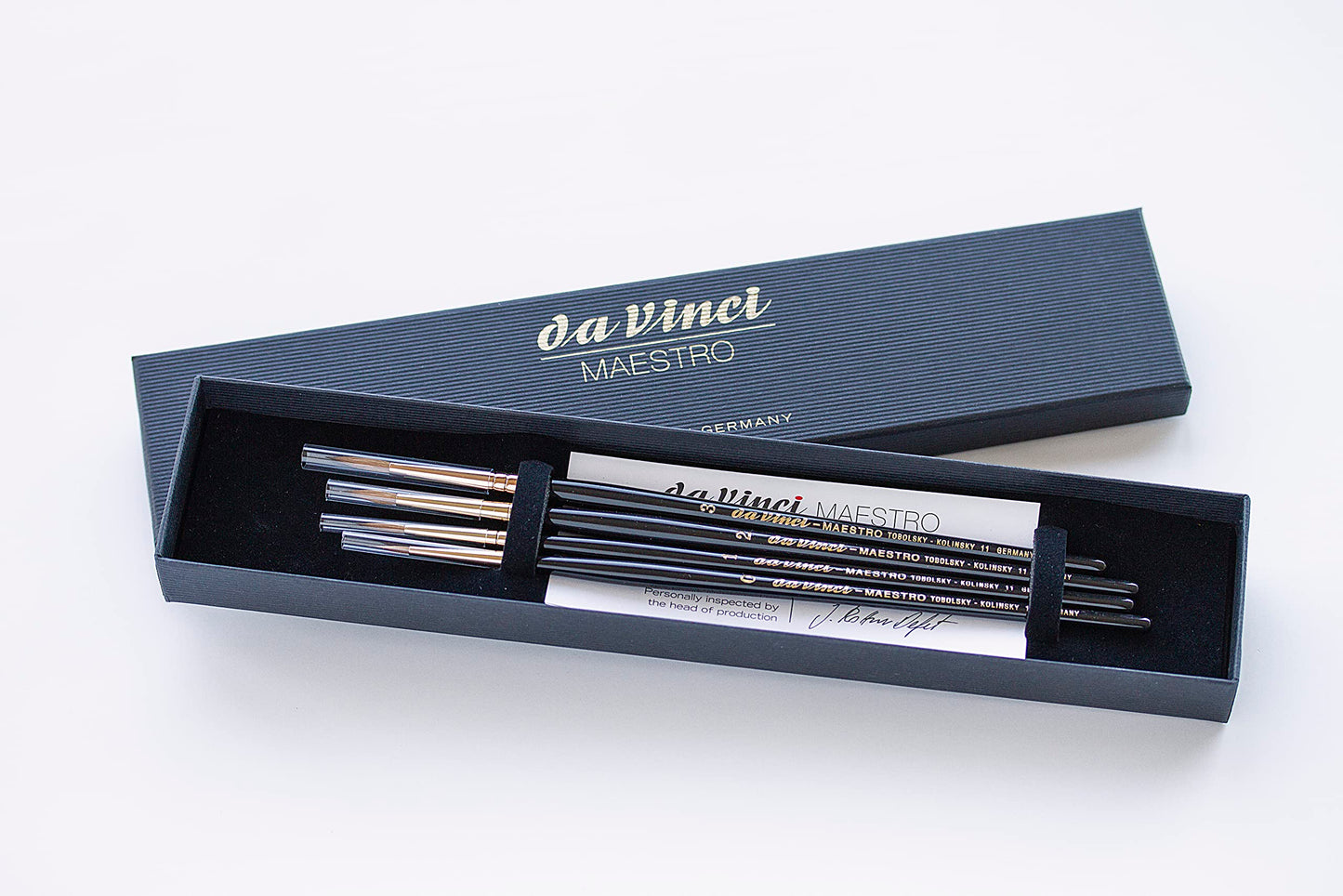da Vinci Brushes Maestro Kolinsky 4 Brush Gift Box Set - Series 11 Full Belly Rounds Sizes 0, 1, 2 & 3 for Watercolor - da Vinci art supplies product photo