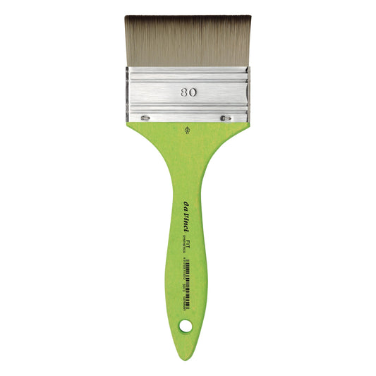 da Vinci Student Series 5073 Fit for School and Hobby Paint Brush, Mottler Flat Elastic Synthetic with Green Matte Handle, Size 80 - da Vinci art supplies product photo
