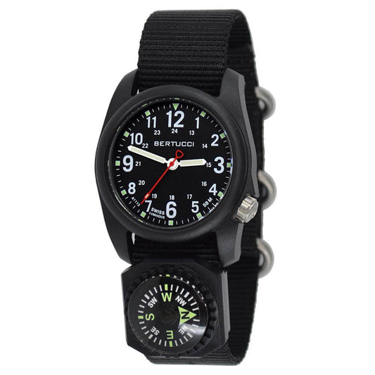 Bertucci Men's Black Dial Nylon Band Quartz Watch – 11102