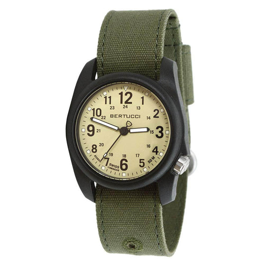 Bertucci DX3 Evergreen Comfort Canvas Band Saguaro Analog Dial Quartz Watch 11093