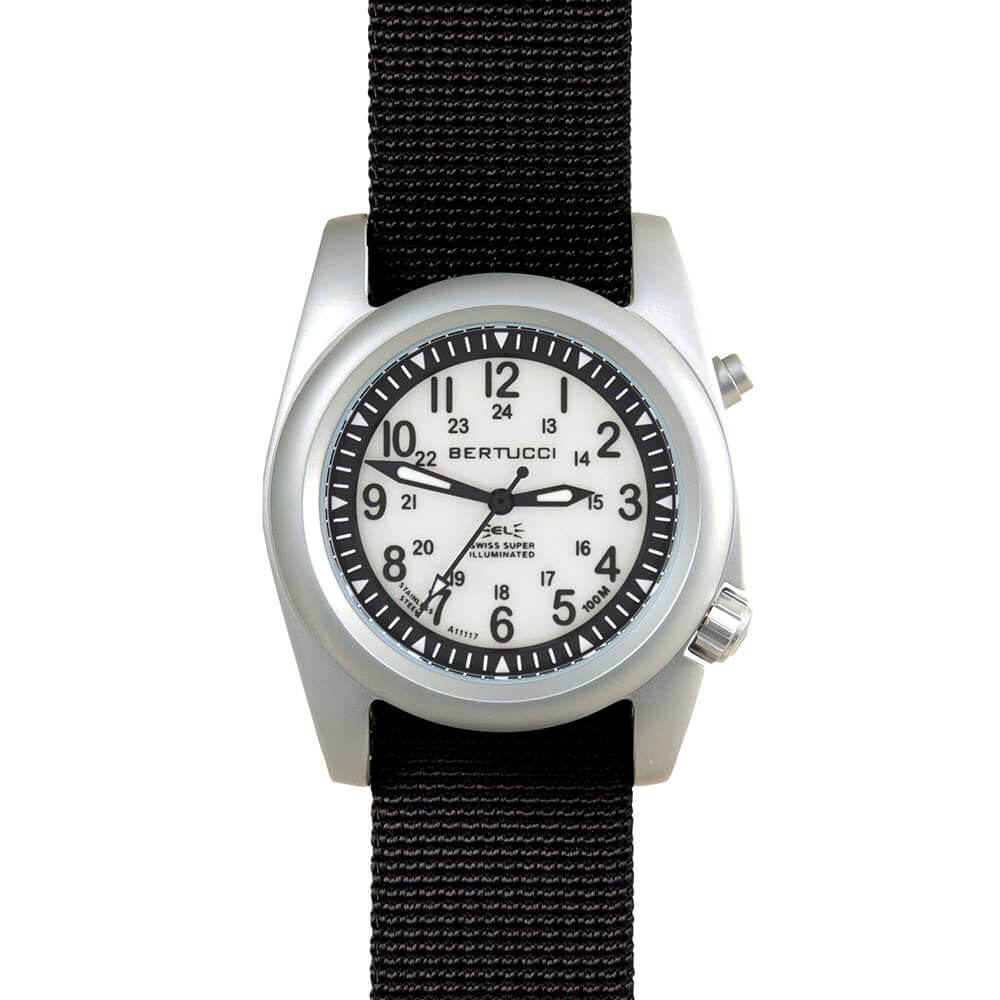 BERTUCCI A-2SEL Super Illuminated - Ghost Gray EL, Black Nylon Band | 40mm Stainless Steel