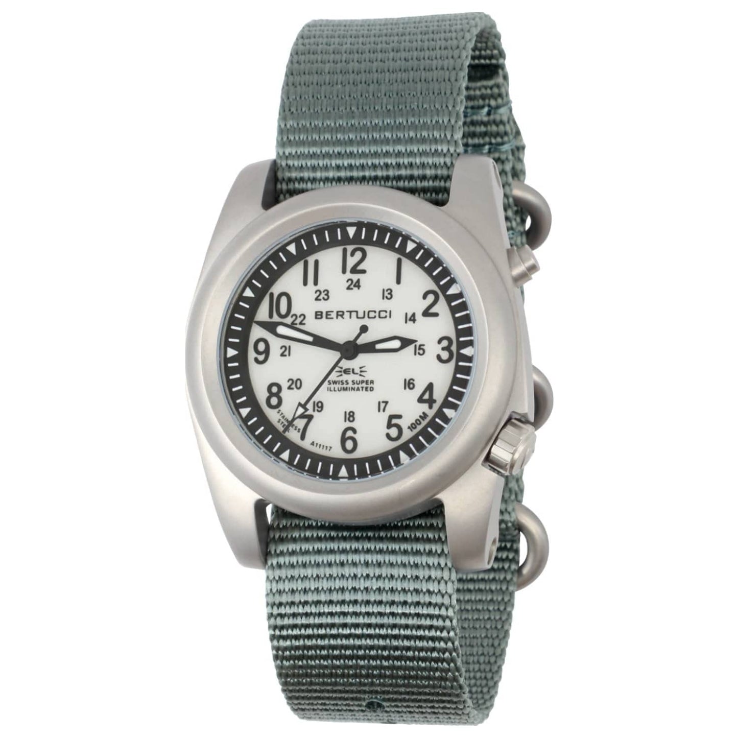 Bertucci A-6A Experior Field Watch 16502 marine green dial defender drab nylon band