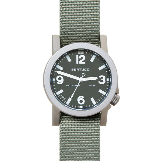 Bertucci A-6A Experior Field Watch 16502 marine green dial defender drab nylon band