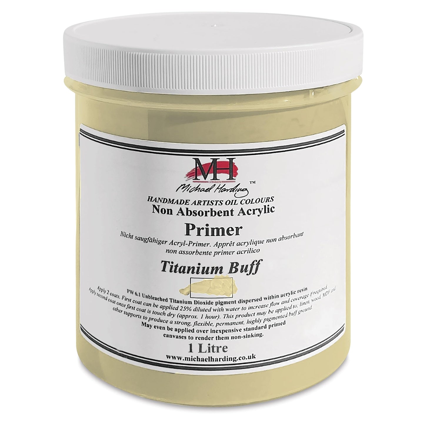 Michael Harding Non-Absorbent Primers (1Lt, Titanium Buff) - Michael Harding art supplies product photo
