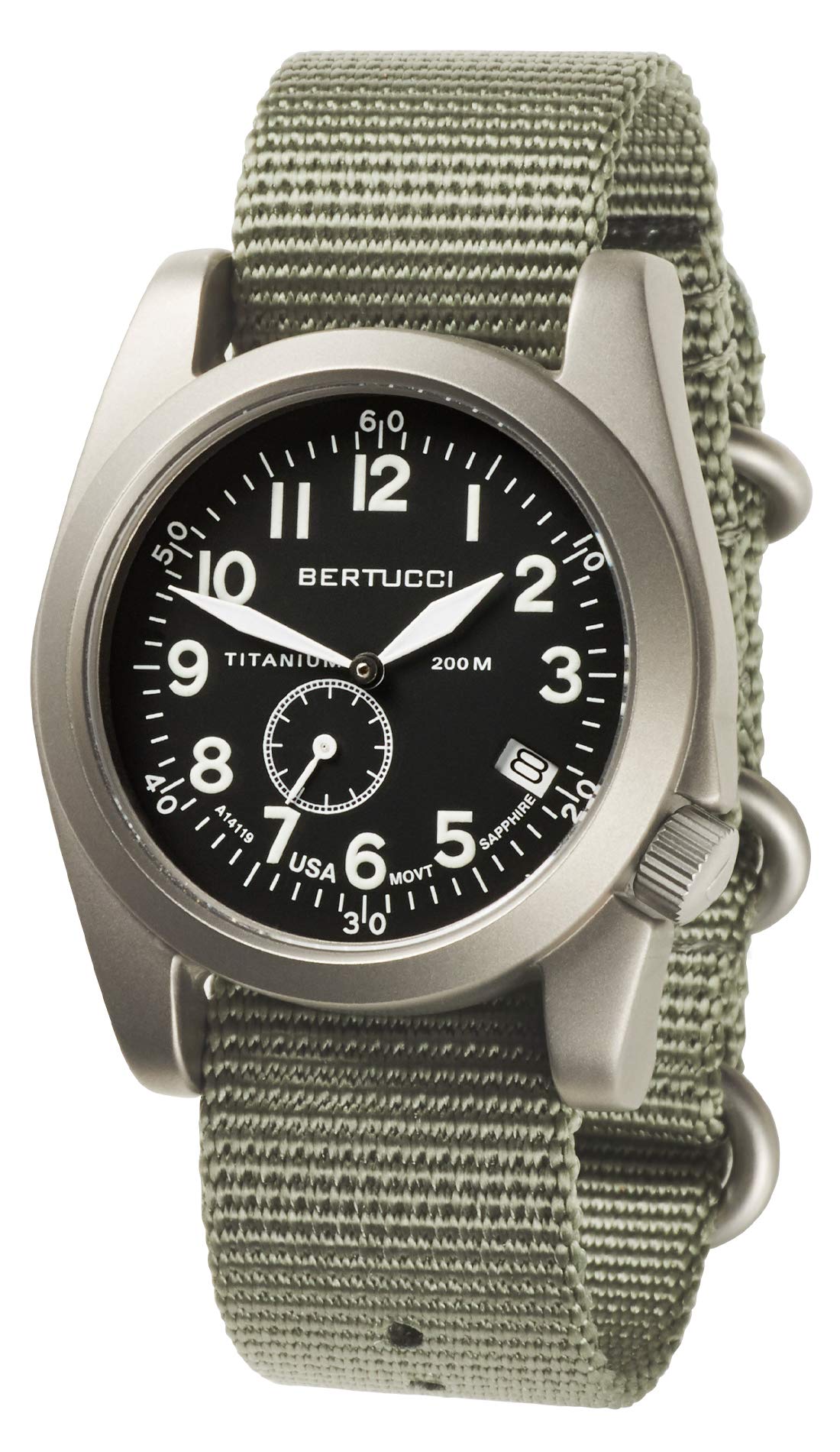 Bertucci A-11T Americana™ Men's Quartz Watch black dial black nylon band