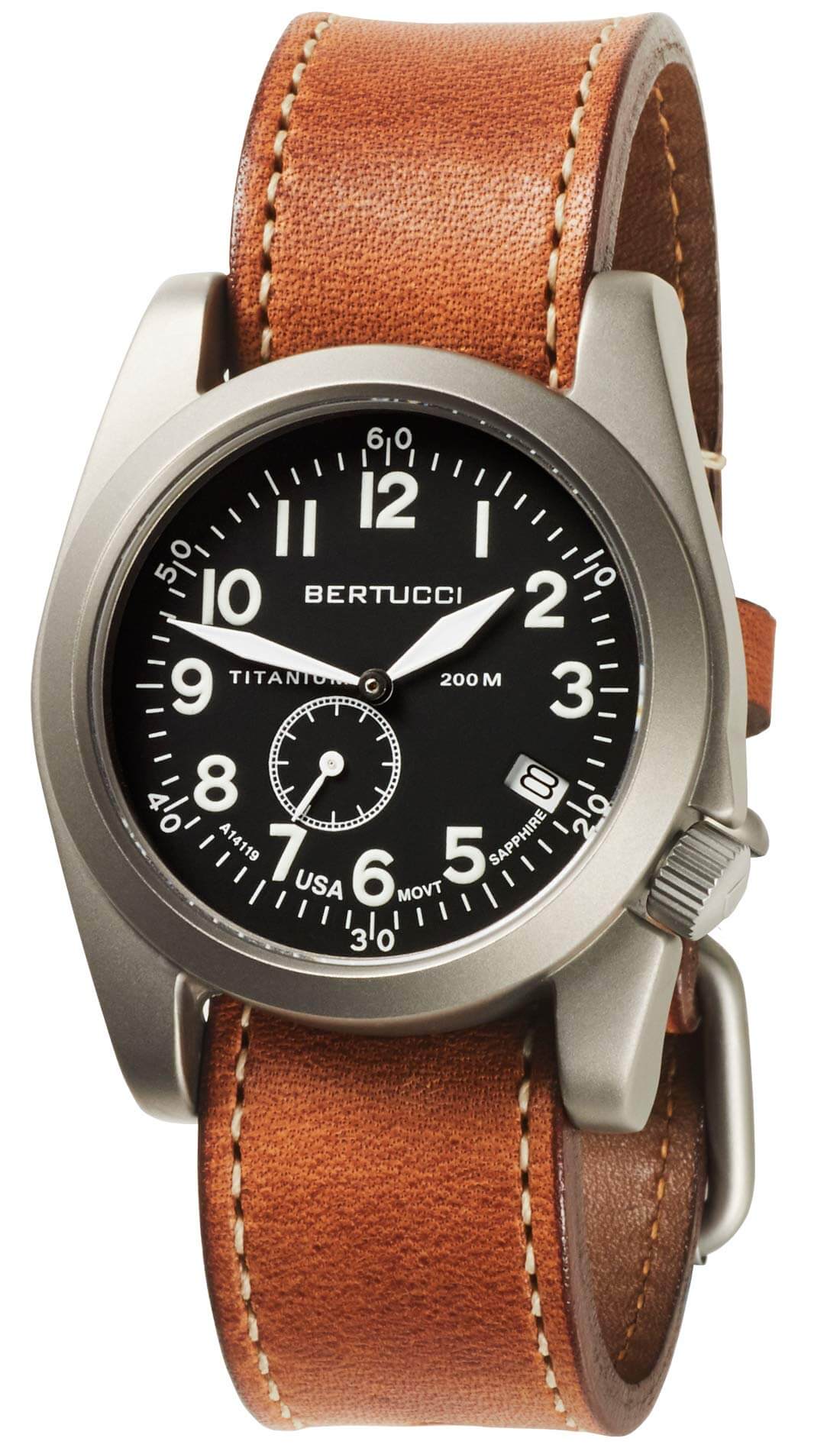 Bertucci A-2s Vintage Black Dial Field Khaki Comfort-webb Band 11502 Watch
