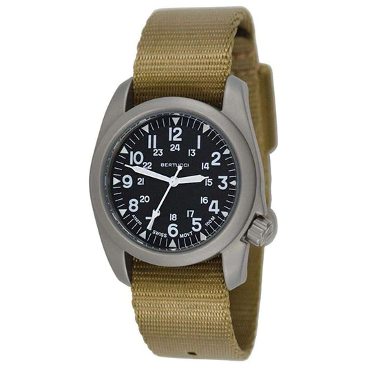 BERTUCCI A-2S Vintage™ U.S. Military Inspired Watch - 40mm Stainless Steel Super Matte Case