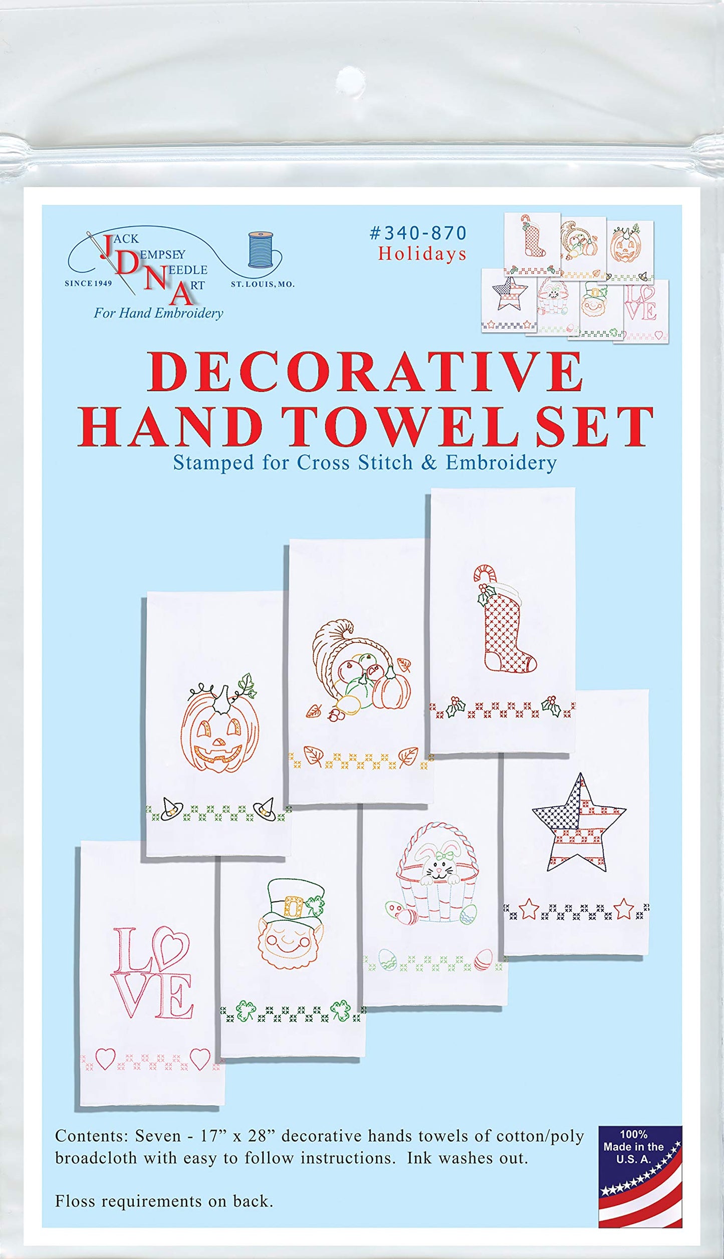 Jack Dempsey Needle Art Holiday Towel Set (17" x 28") - image 1