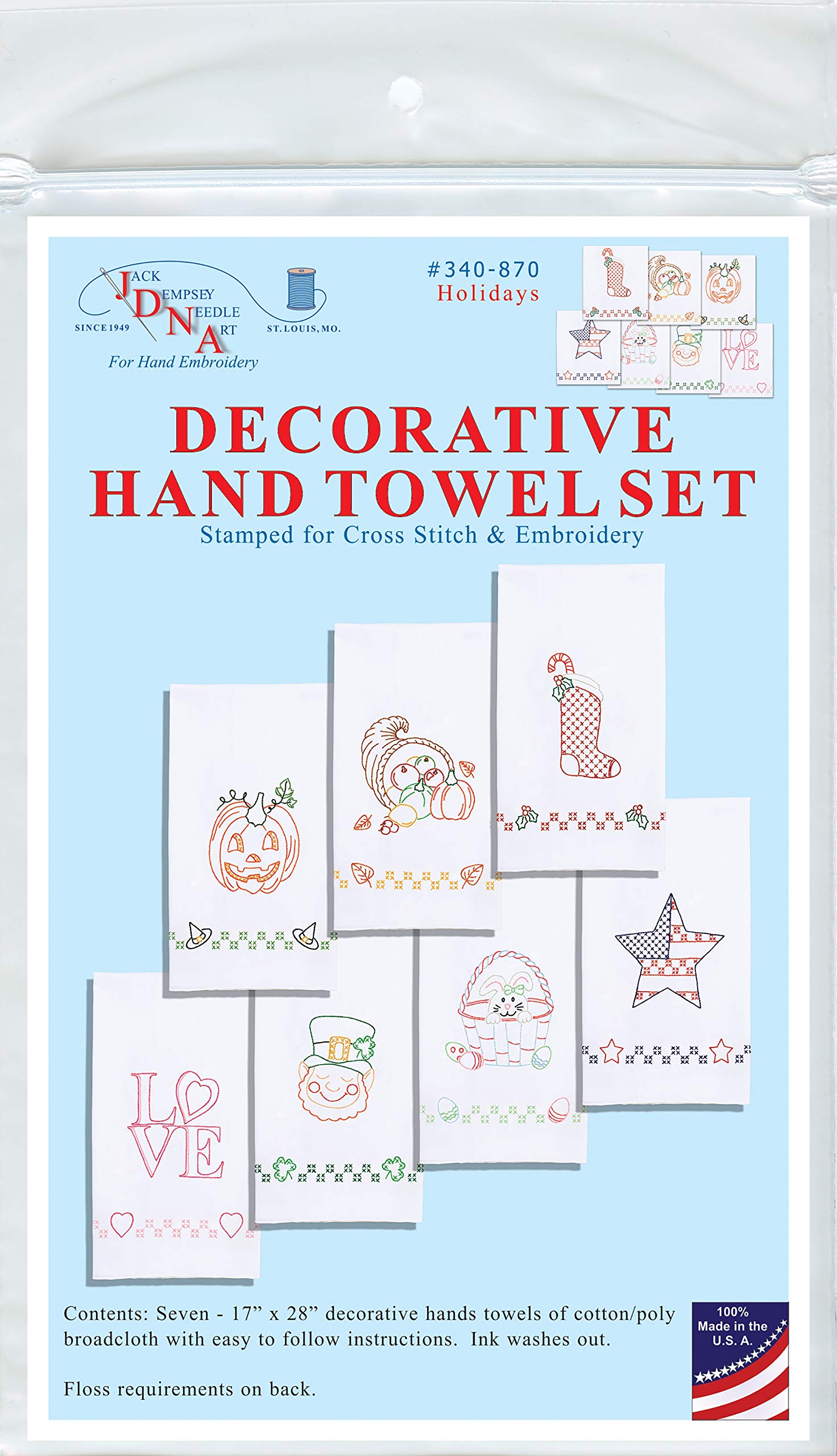 Jack Dempsey Needle Art Holiday Towel Set (17" x 28") - image 1