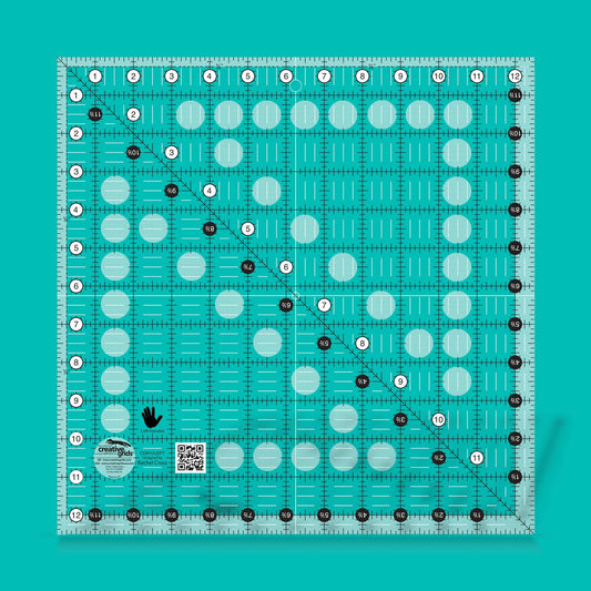 Creative Grids Left Handed Quilt Ruler 12-1/2in Square
