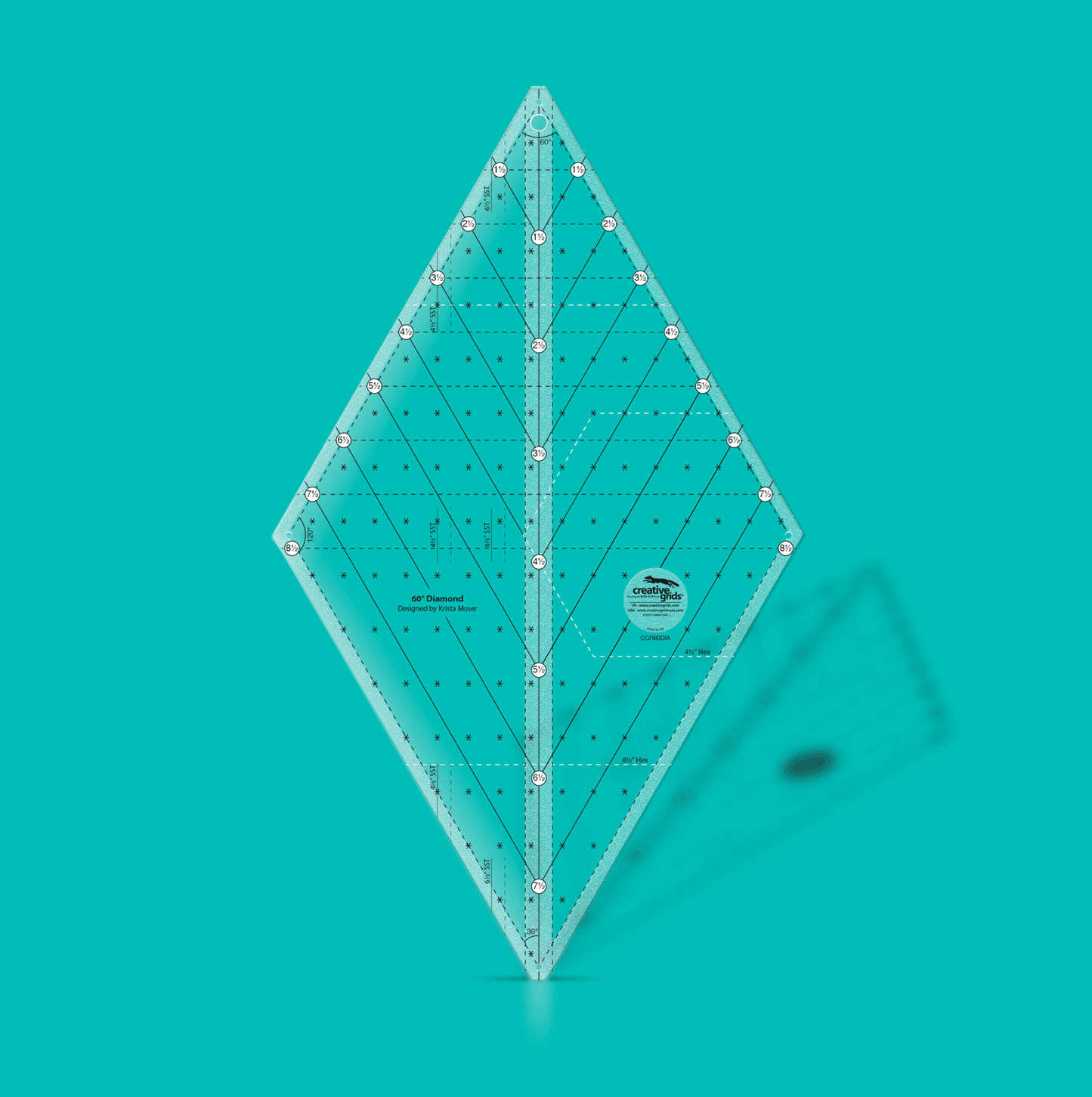 Creative Grids 60 Degree Diamond Ruler - CGR60DIA