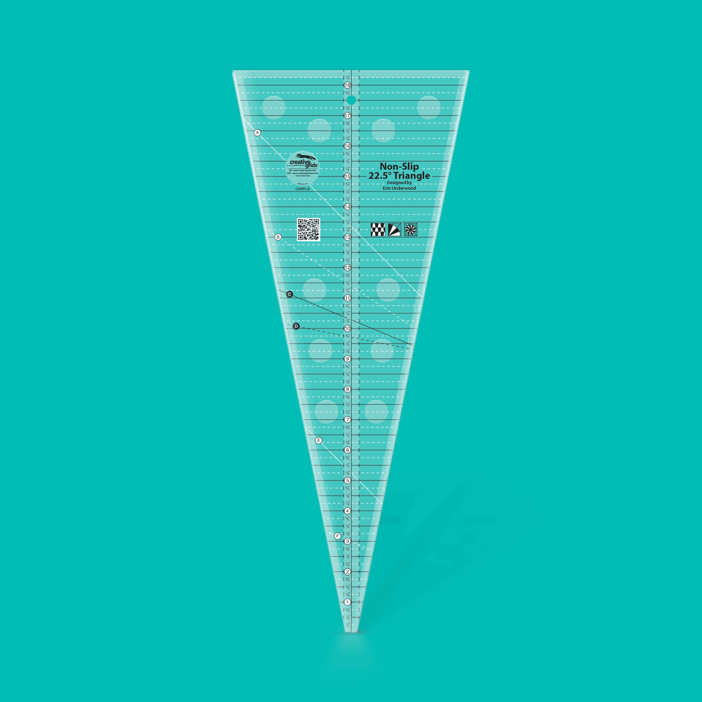 Creative Grids 22.5 Degree Triangle Quilt Ruler - CGREU3