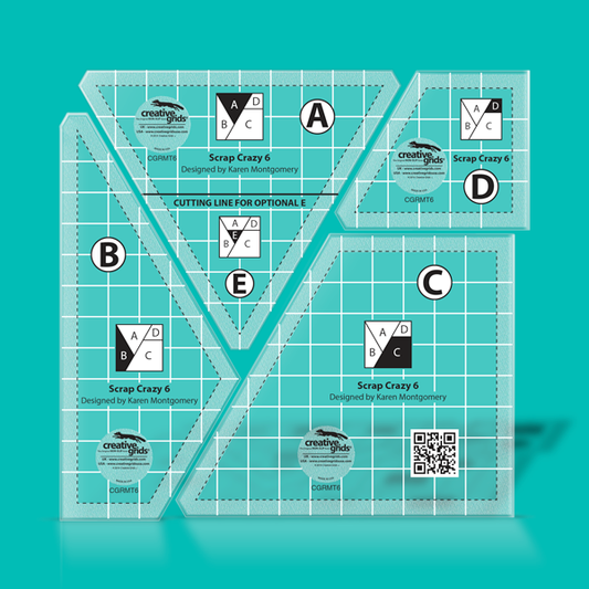 Creative Grids Scrap Crazy 6 Template Set Quilt Ruler - CGRMT6