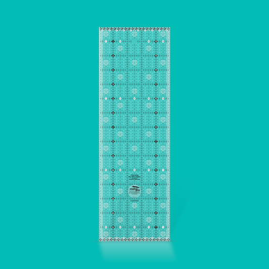 Creative Grids Charming Itty-Bitty Eights 5 x 15 inch rectangle quilt ruler CGRPRG3 with non-slip grip and 1/8 inch grid markings


